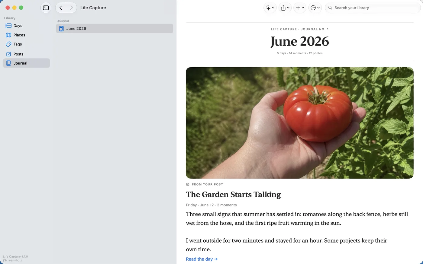 Studio's Journal: a month gathered into a dated, readable issue